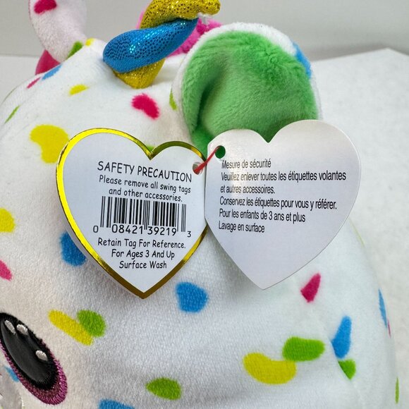 Ty Squish A Boos Harmonie Unicorn Plush Toy 8" Multicolor Dot Pattern Confetti - Picture 14 of 15